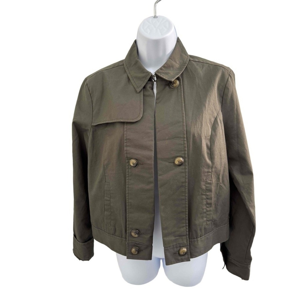 Tommy Hilfiger Jacket Women's 8 Olive Green Double Breasted Button Vintage 2013